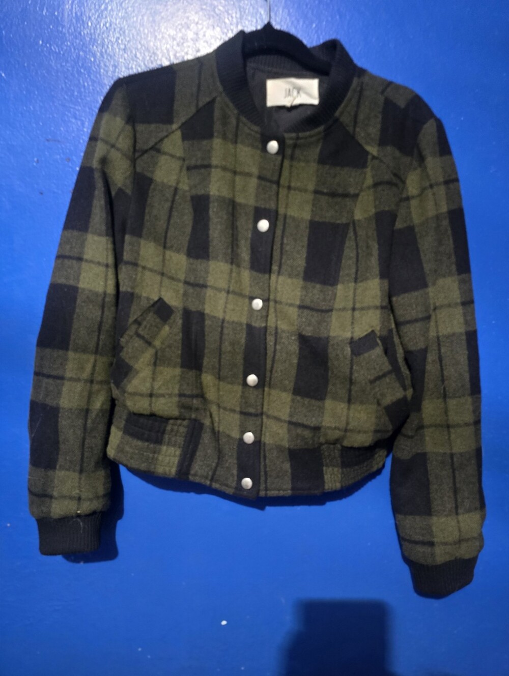 Preowned Jack Plaid Lined Jacket Button Up Womens Size Small